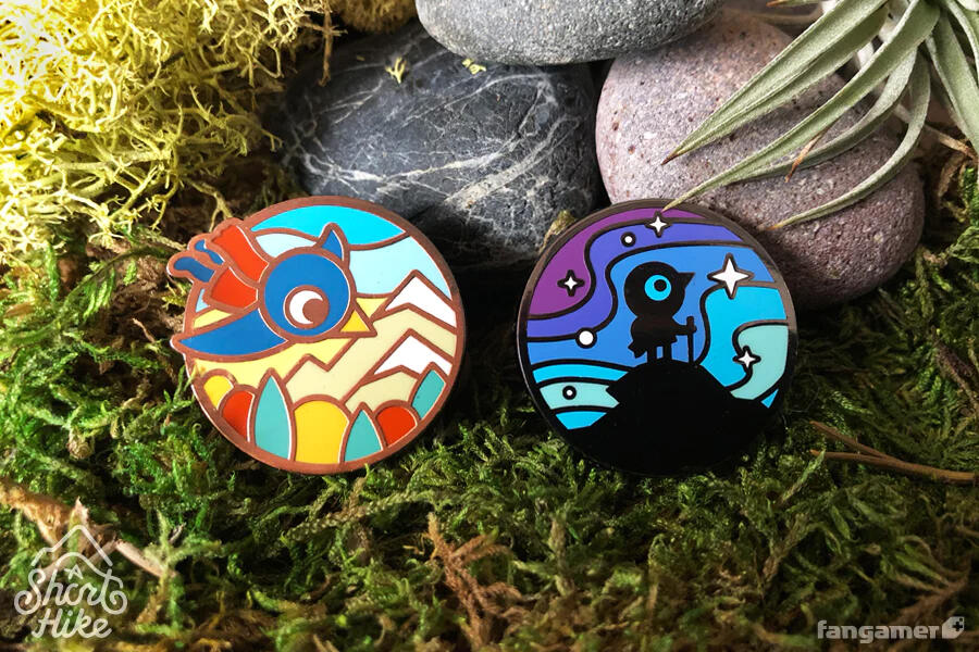 "Soaring Vistas" pin set design for A Short Hike