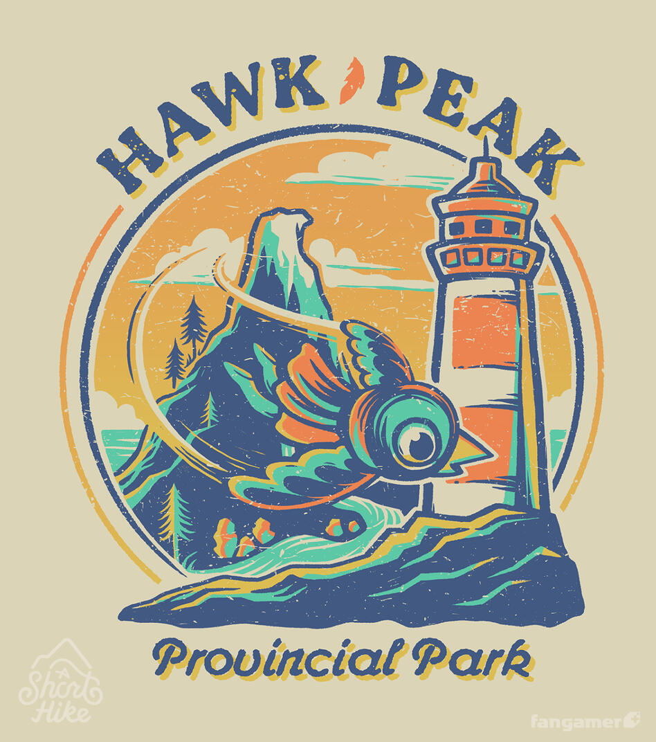 "Hawk Peak Provincial Park", a shirt design for A Short Hike